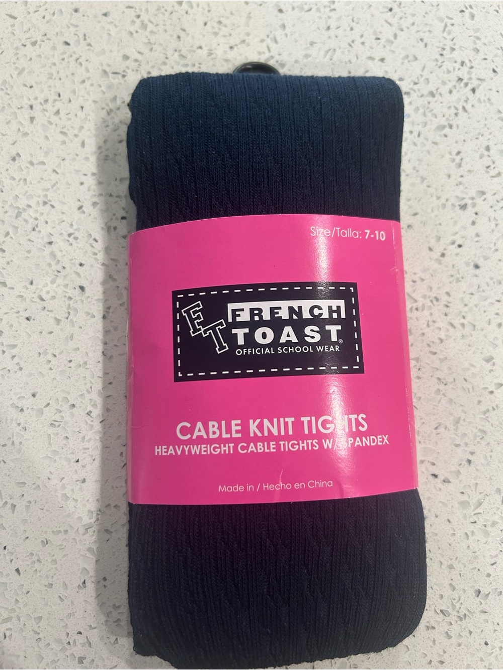 French Toast Girls Cable Knit Tights 7–10 | Navy School Uniform